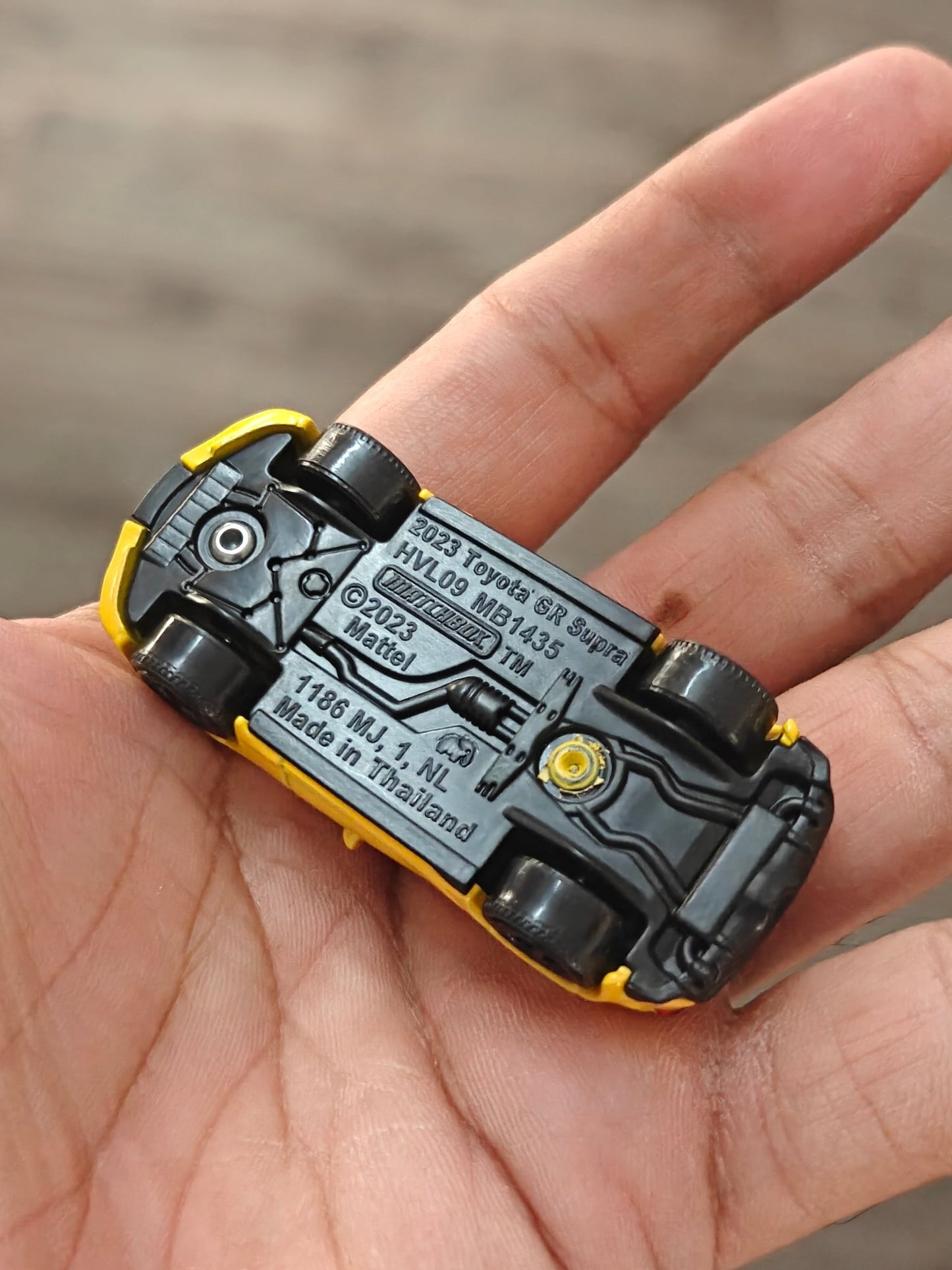 Matchbox 2023 Toyota Supra - Yellow (Uncarded - New) - Kinder Logs