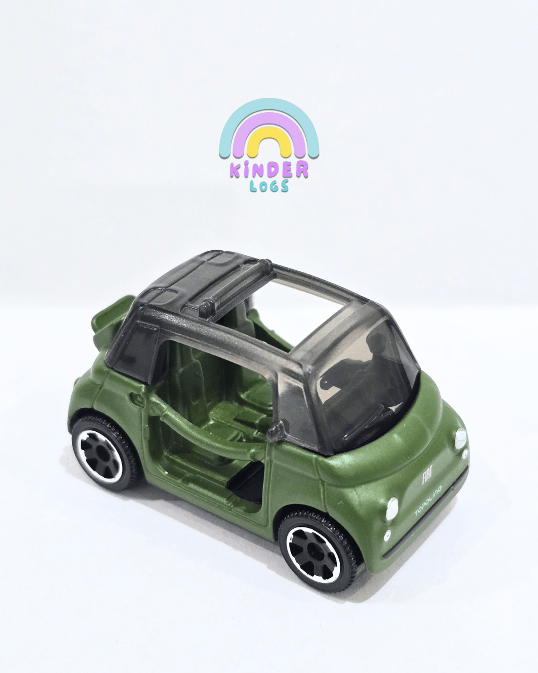 Matchbox 2024 Fiat 500 Topolino - Green (Uncarded) - Kinder Logs