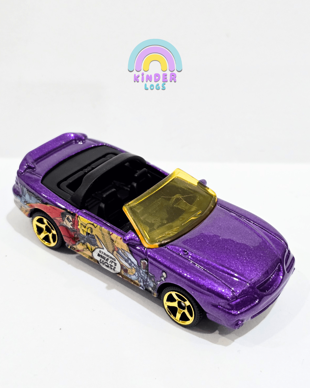 Matchbox Ford Mustang Cobra Convertible - Purple (Uncarded) - Kinder Logs