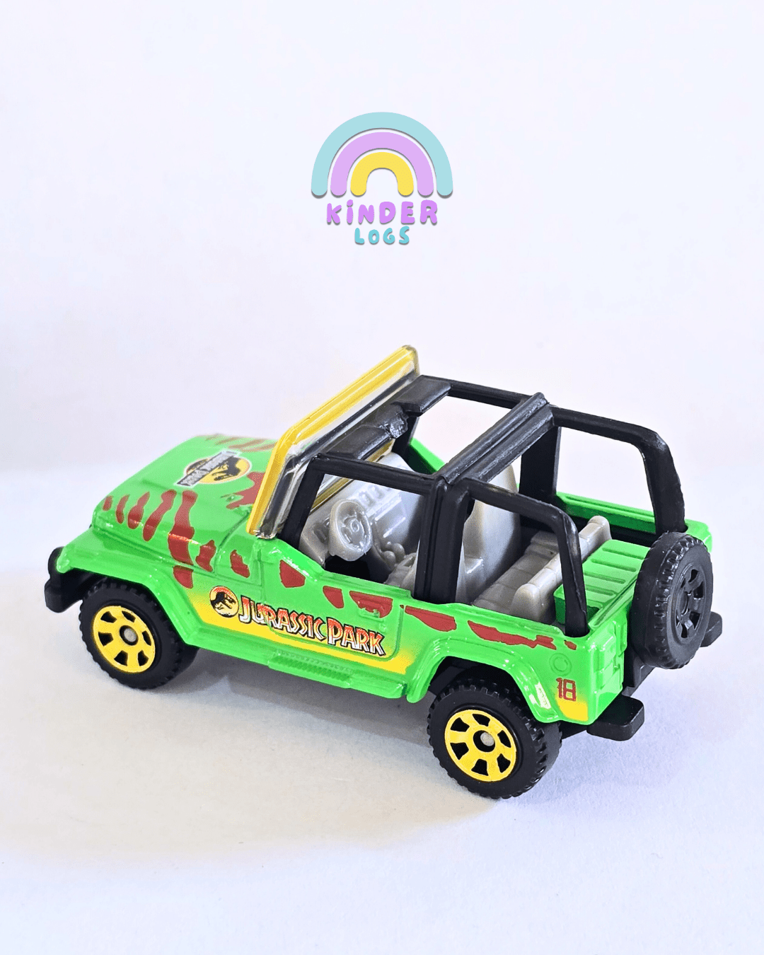 Matchbox Jeep Wrangler 18 - Jurassic World Rebirth (Uncarded - New) - Kinder Logs