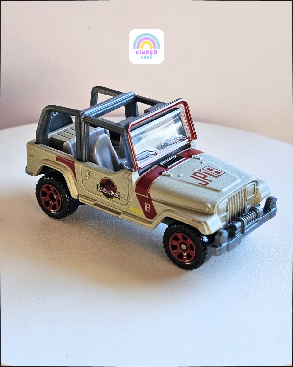 Matchbox Jeep Wrangler - Jurassic Park (Uncarded) - Kinder Logs