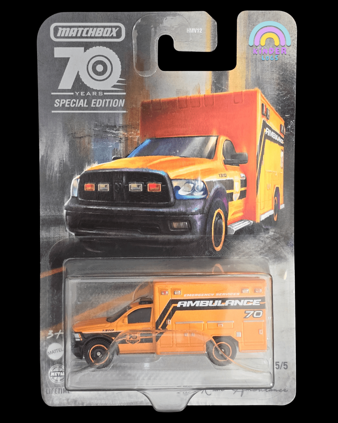 Matchbox Moving Parts - 2019 RAM Ambulance - 70 Years Edition (Imported) - Kinder Logs