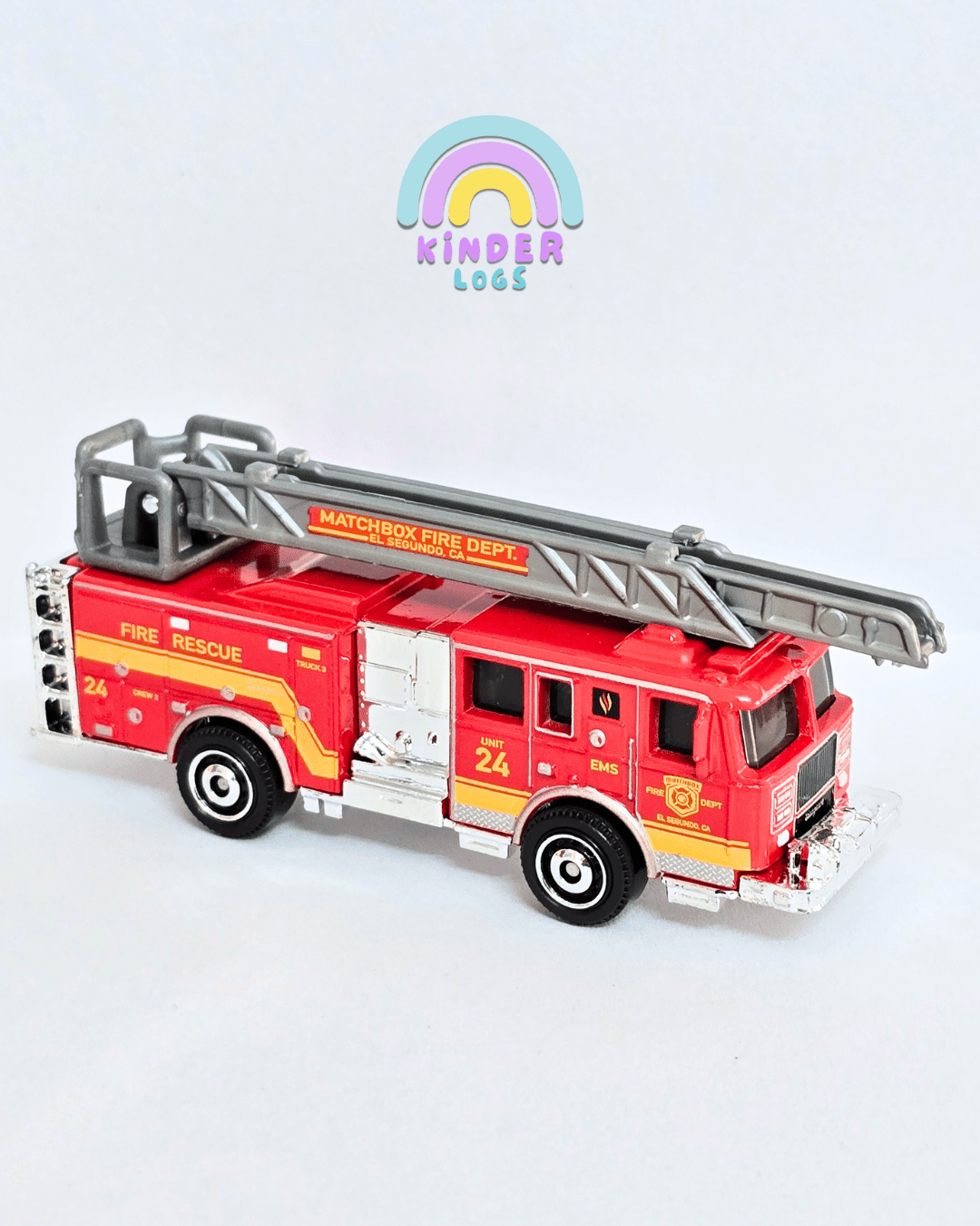 Matchbox Moving Parts Seagrave Fire Truck - Red (Uncarded - New) - Kinder Logs