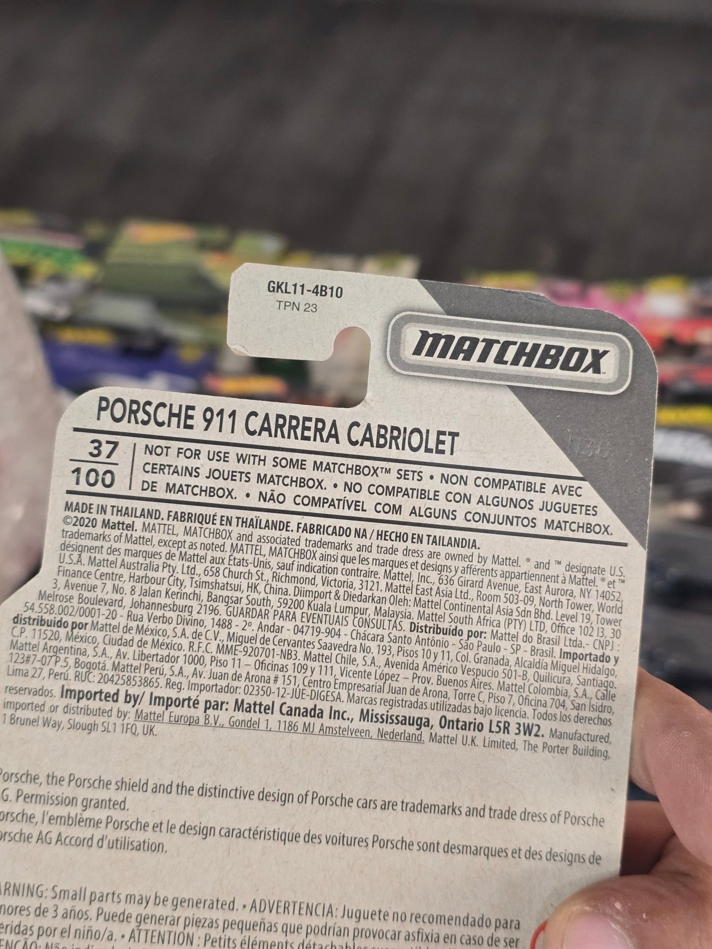 Matchbox Porsche 911 Carrera Cabriolet (Imported) - Kinder Logs