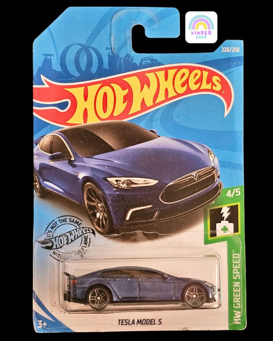 Matchbox Tesla Model S - HW Green Speed - Kinder Logs