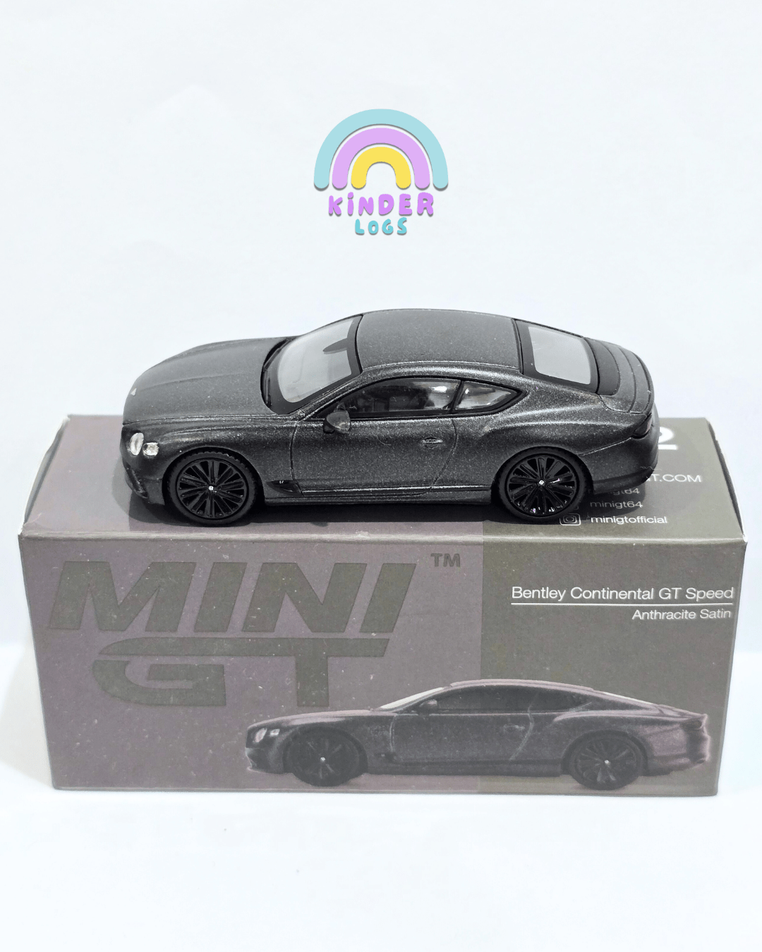 Mini GT Bentley Continental GT Speed - Anthracite Satin (Open Box) - Kinder Logs