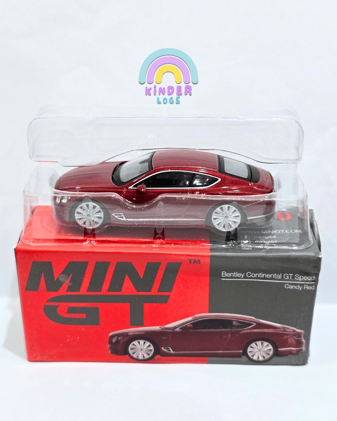 Mini GT Bentley Continental GT Speed - Candy Red (Open Box) - Kinder Logs
