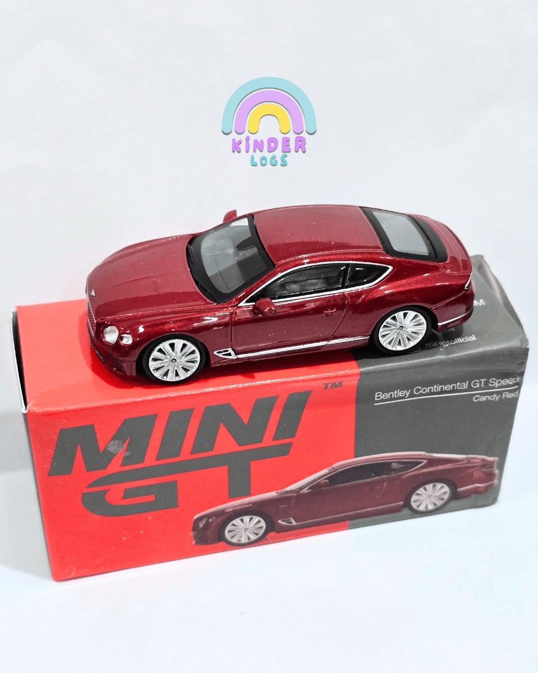 Mini GT Bentley Continental GT Speed - Candy Red (Open Box) - Kinder Logs