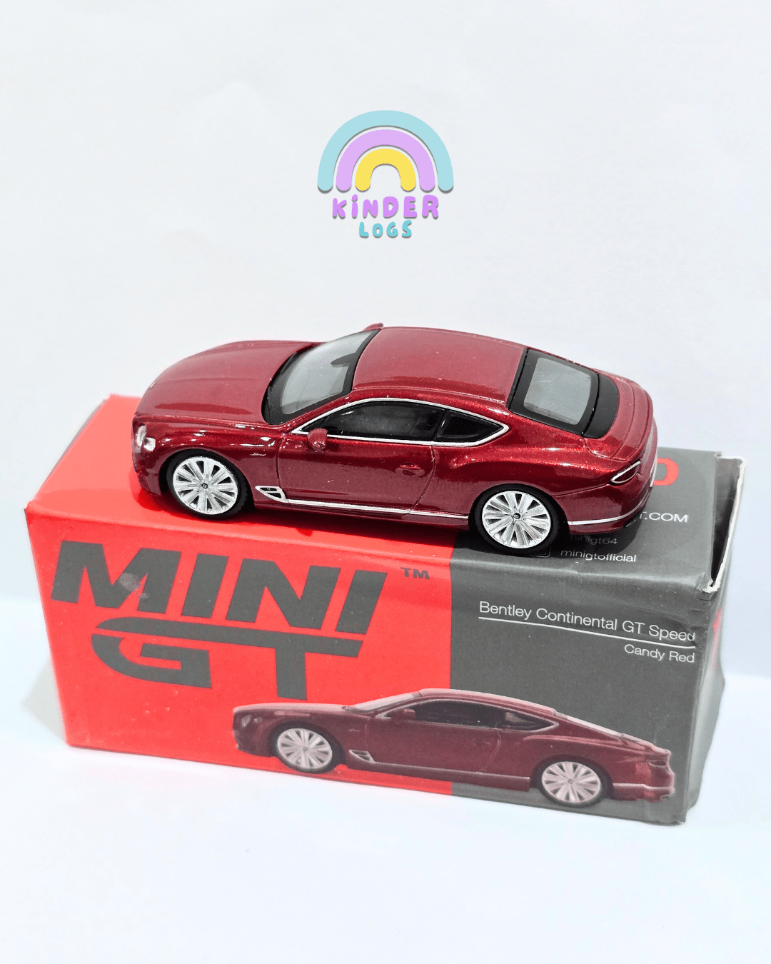 Mini GT Bentley Continental GT Speed - Candy Red (Open Box) - Kinder Logs