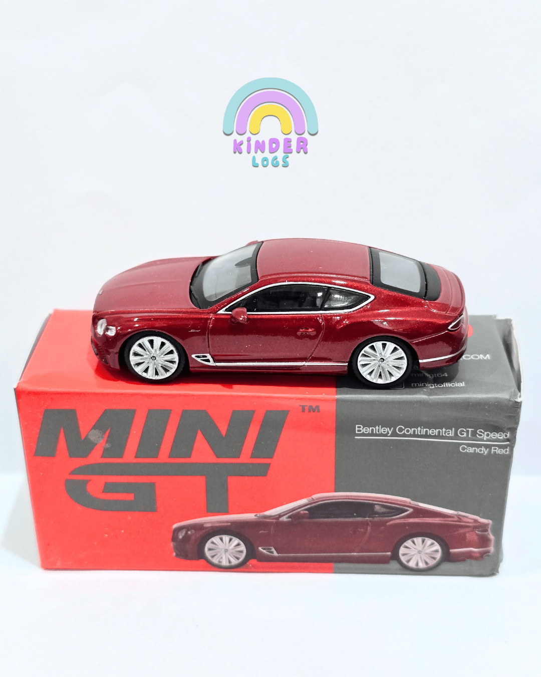 Mini GT Bentley Continental GT Speed - Candy Red (Open Box) - Kinder Logs