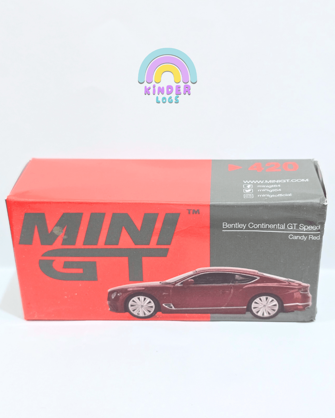 Mini GT Bentley Continental GT Speed - Candy Red (Open Box) - Kinder Logs