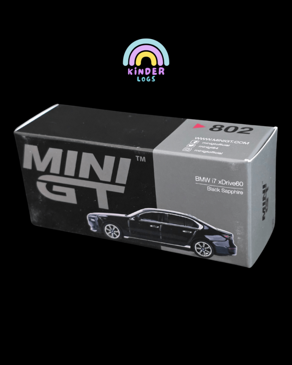 Mini GT BMW i7 xDrive60 - Black Sapphire (Open Box) - Kinder Logs