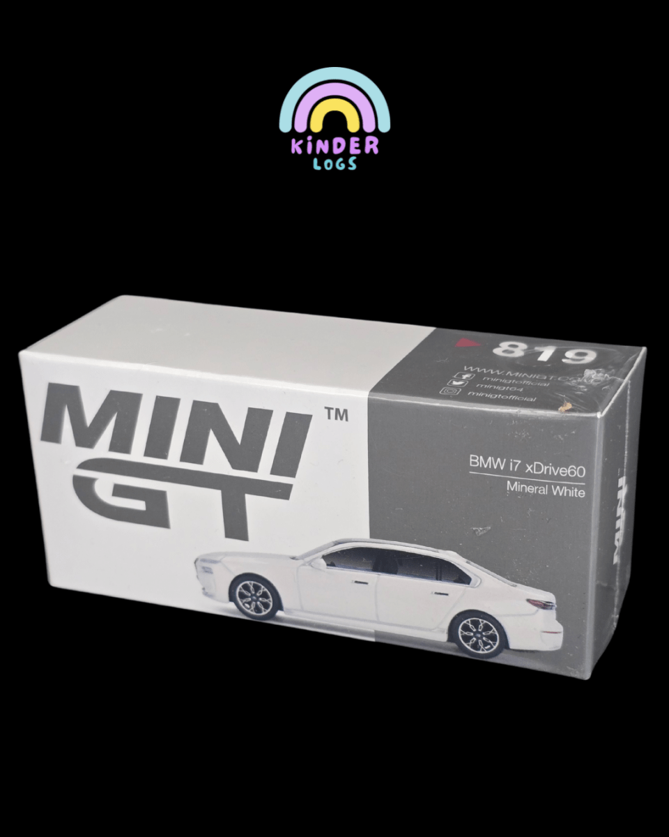 Mini GT BMW i7 xDrive60 - Mineral White (Sealed Box) - Kinder Logs