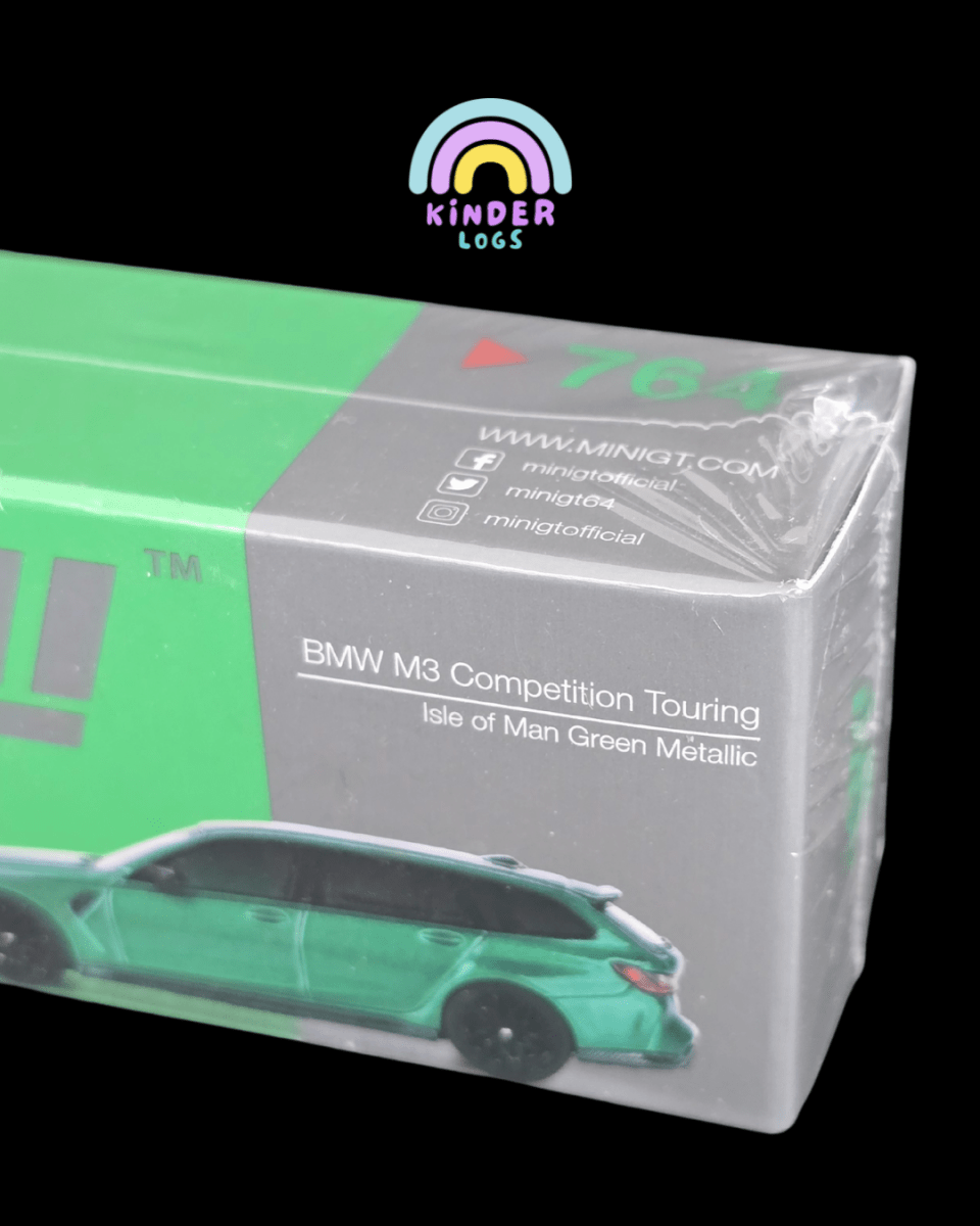 Mini GT BMW M3 Competition Touring - Isle of Man Green Metallic (Sealed Box) - Kinder Logs