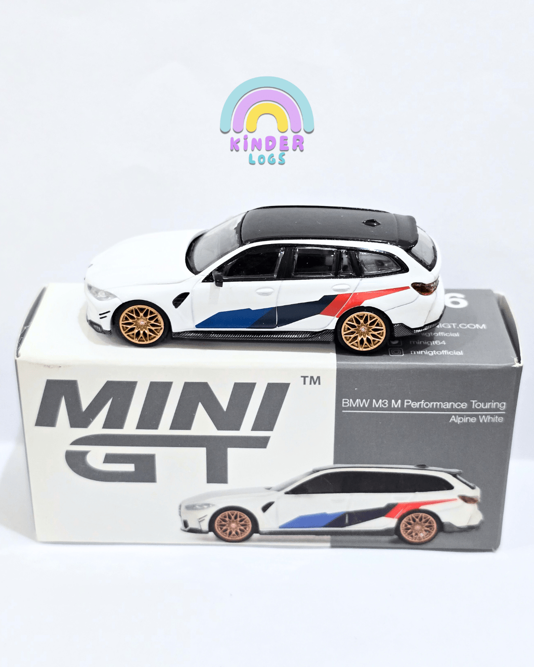 Mini GT BMW M3 M Performance Touring (Alpine White) - Open Box - Kinder Logs