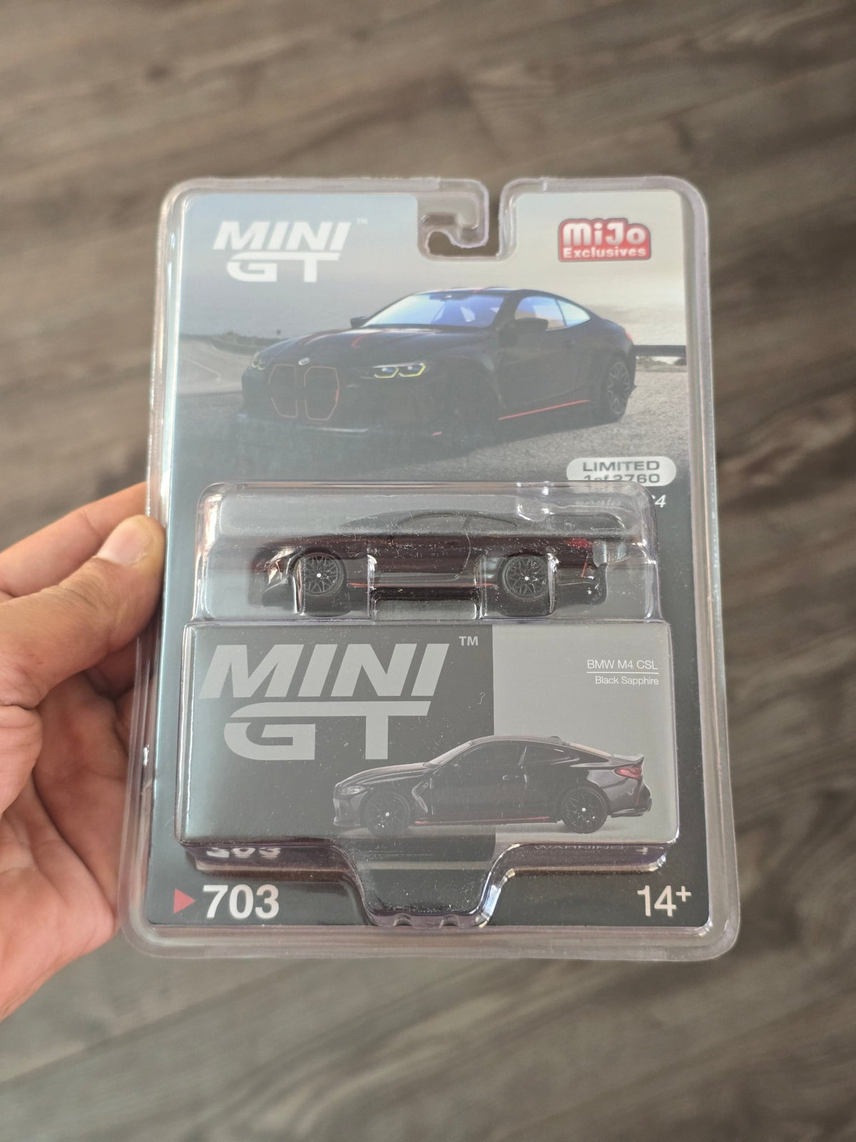 Mini GT BMW M4 CSL - Black Sapphire - Mijo Exclusives - Kinder Logs