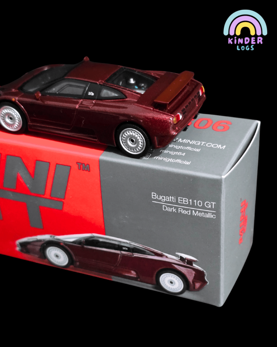 Mini GT Bugatti EB110 GT - Dark Red (Open Box) - Kinder Logs