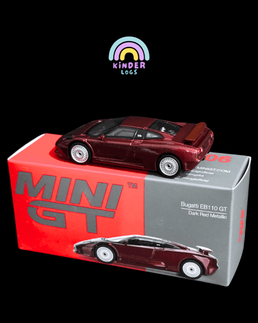 Mini GT Bugatti EB110 GT - Dark Red (Open Box) - Kinder Logs