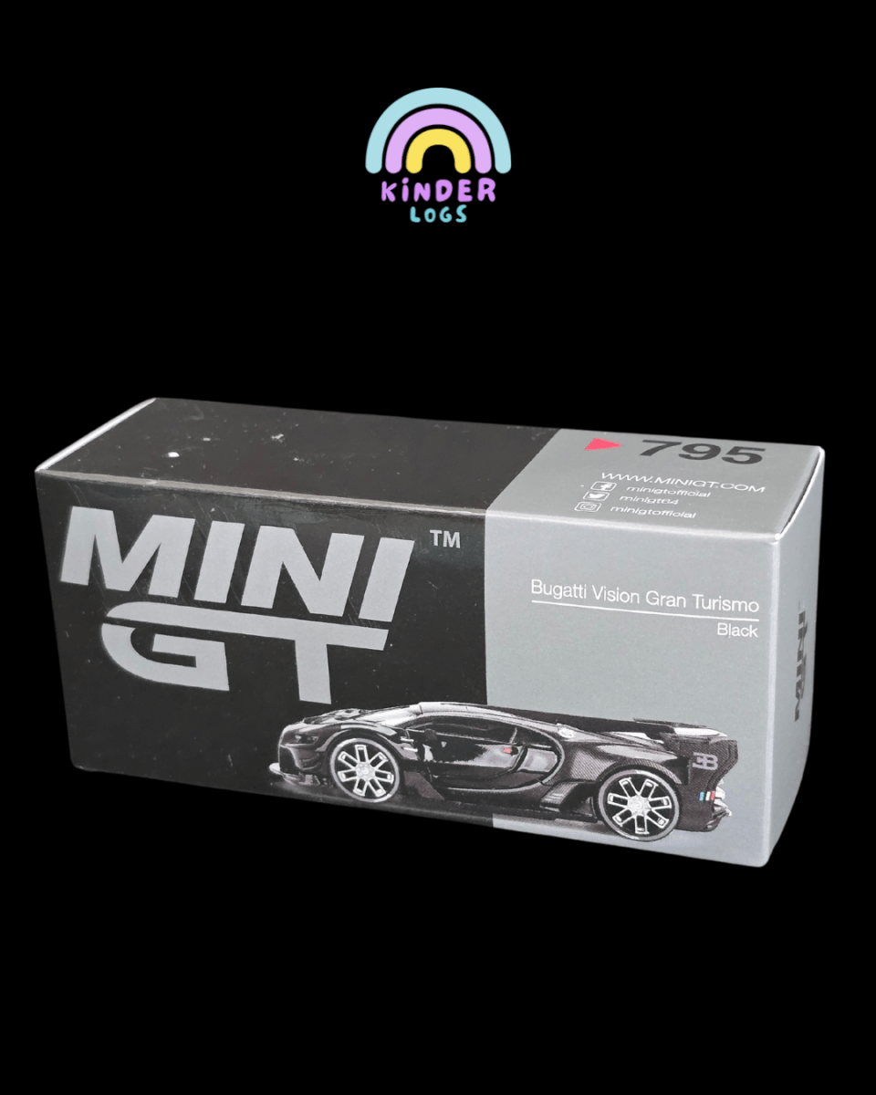 Mini GT Bugatti Vision Gran Turismo - Black (Open Box) - Kinder Logs