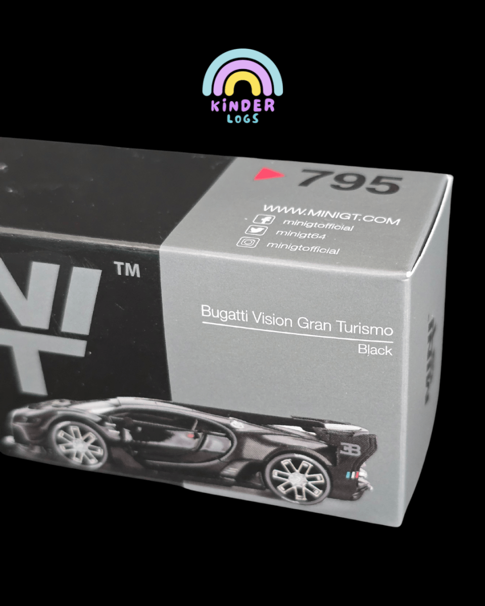 Mini GT Bugatti Vision Gran Turismo - Black (Open Box) - Kinder Logs