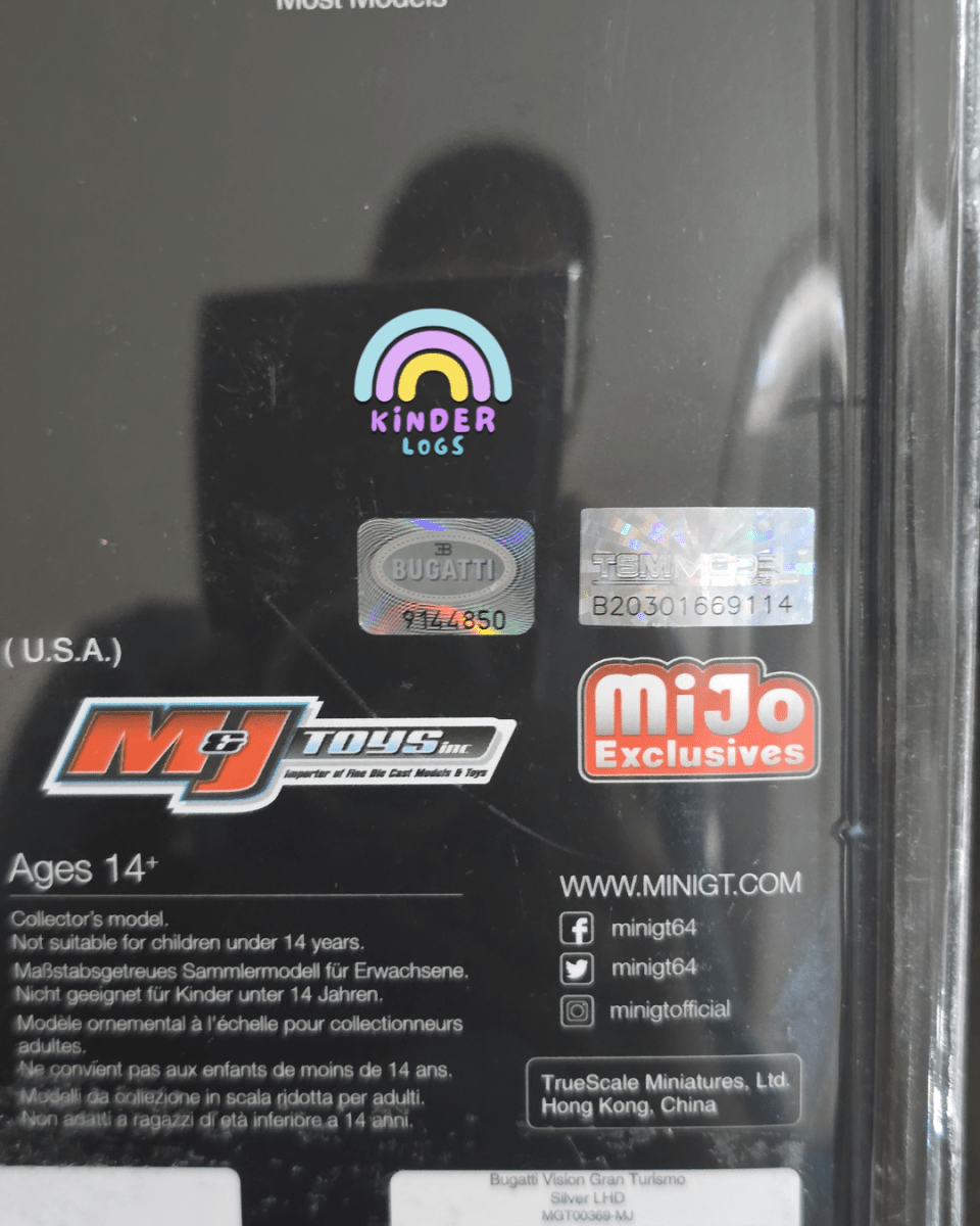 Mini GT Bugatti Vision Gran Turismo - Silver - Mijo Exclusives - Kinder Logs
