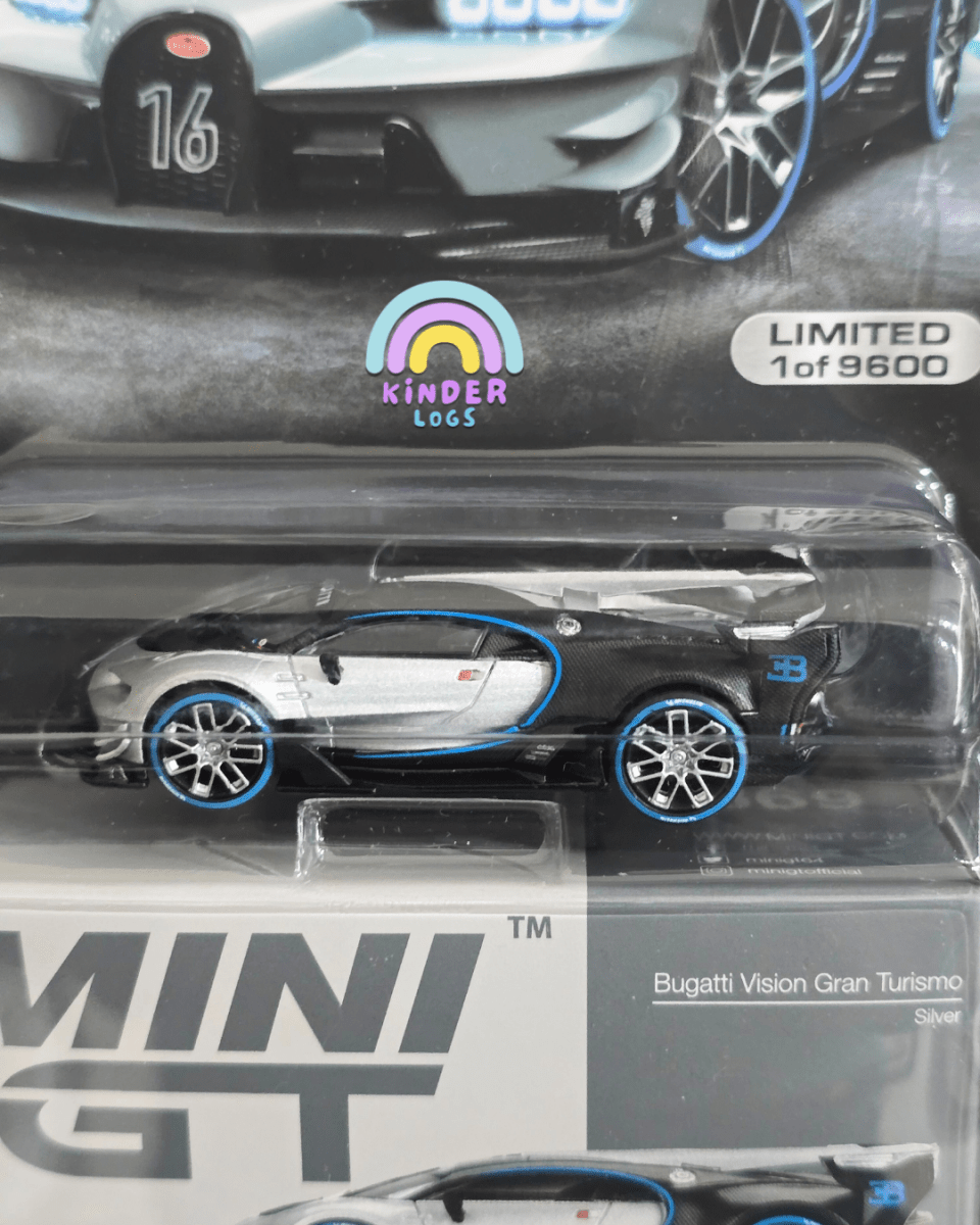 Mini GT Bugatti Vision Gran Turismo - Silver - Mijo Exclusives - Kinder Logs
