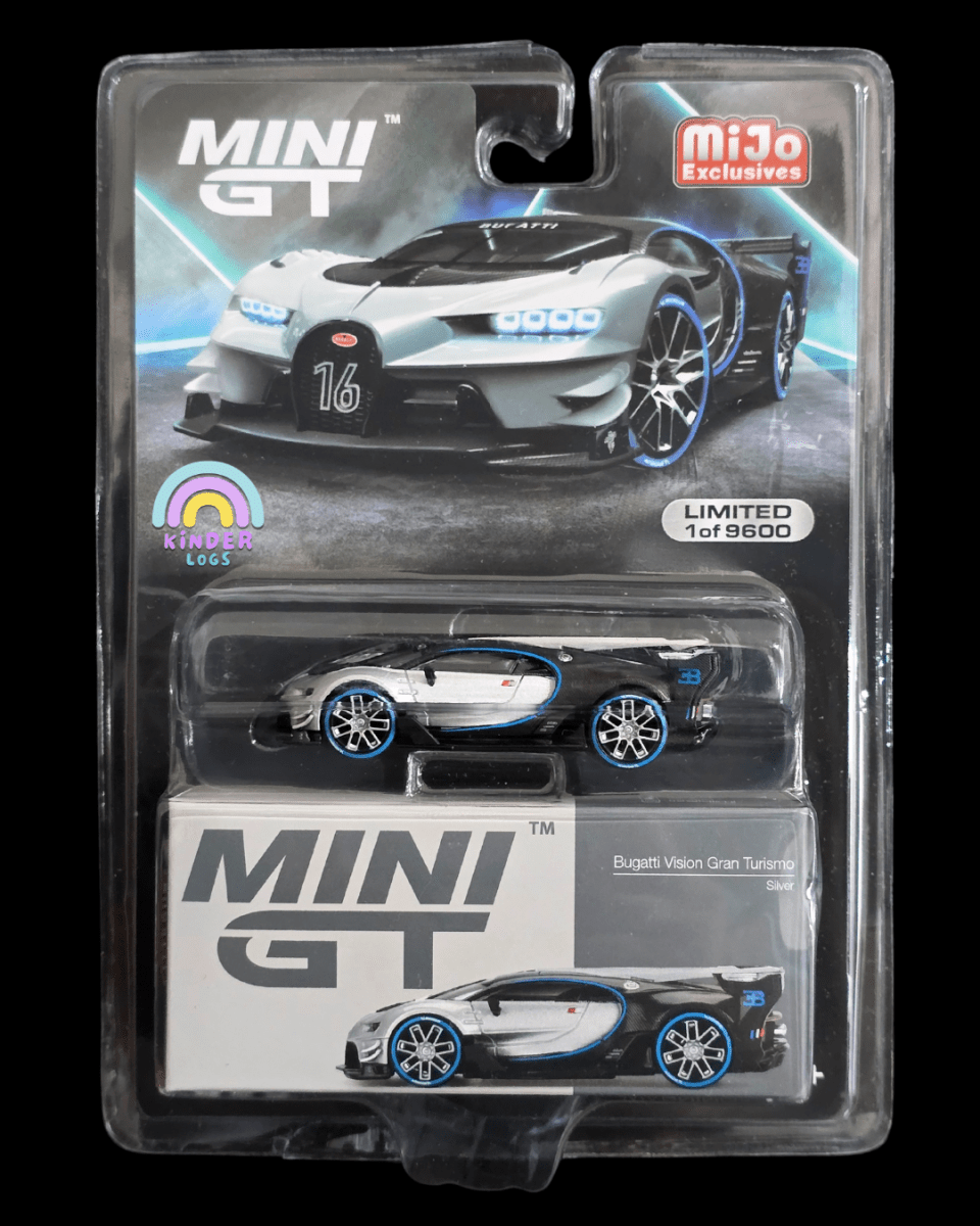Mini GT Bugatti Vision Gran Turismo - Silver - Mijo Exclusives - Kinder Logs