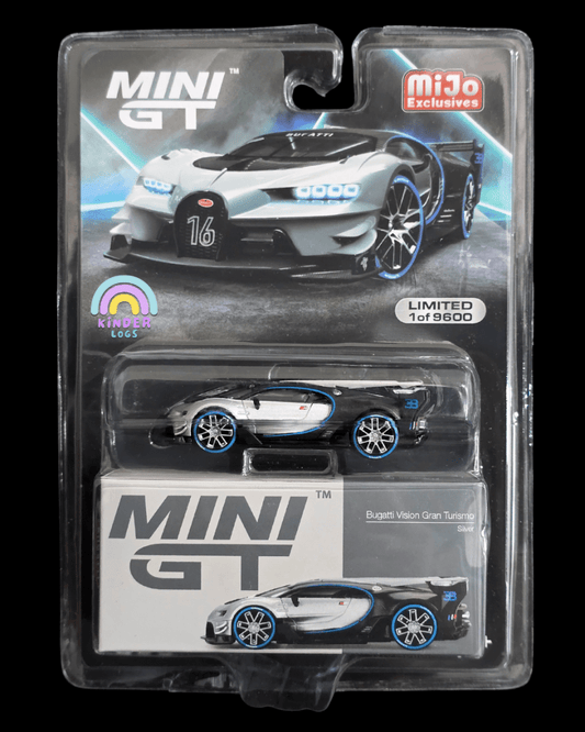 Mini GT Bugatti Vision Gran Turismo - Silver - Mijo Exclusives - Kinder Logs