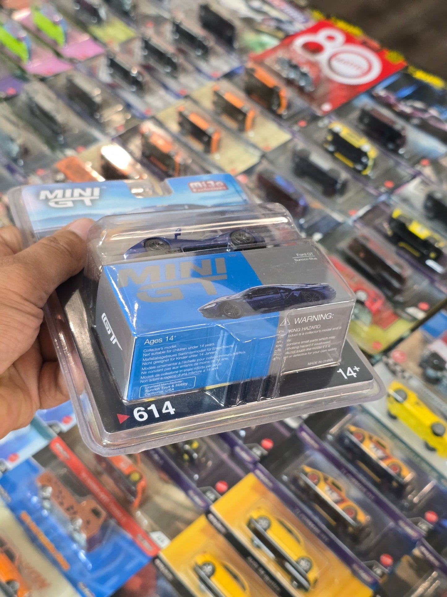 Mini GT Ford GT - Sunoco Blue - Mijo Exclusives - Kinder Logs