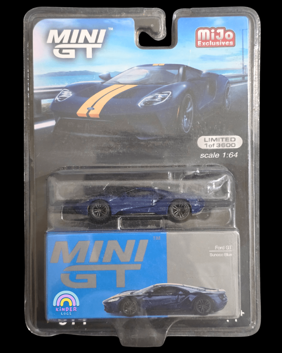 Mini GT Ford GT - Sunoco Blue - Mijo Exclusives - Kinder Logs
