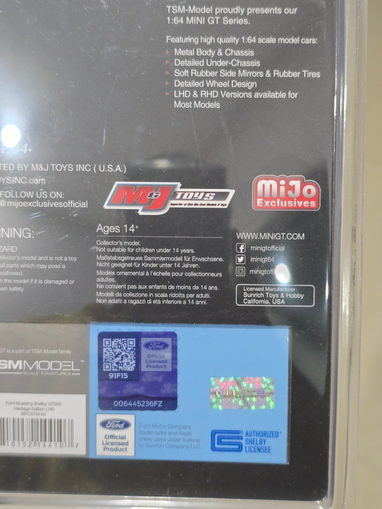 Mini GT Ford Mustang Shelby GT500 - Heritage Edition - Mijo Exclusives - Kinder Logs