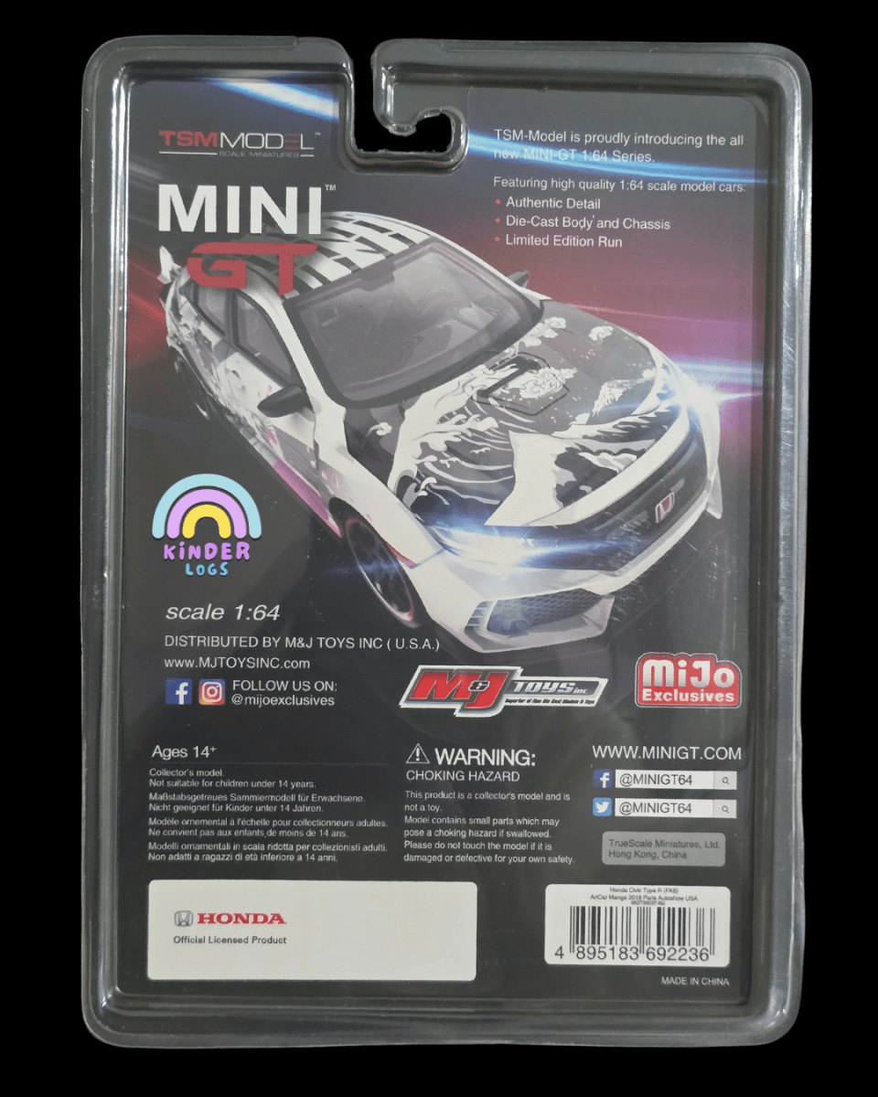 Mini GT Honda Civic Type R - Art Car Manga 2018 Paris Auto Show - Mijo Exclusives - Kinder Logs