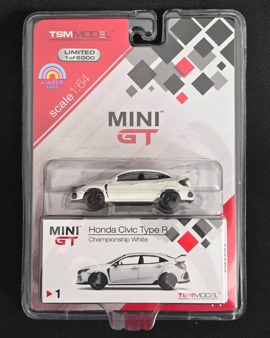 Mini GT Honda Civic Type R - Championship White (1st Mini GT Model) - Kinder Logs
