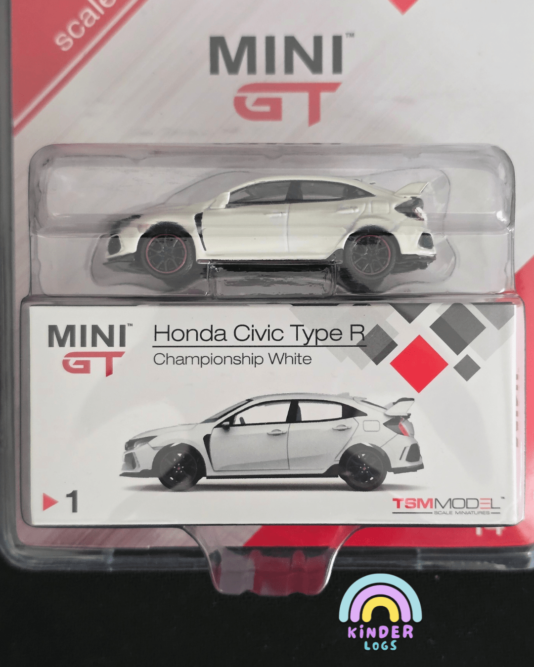Mini GT Honda Civic Type R - Championship White (1st Mini GT Model) - Kinder Logs