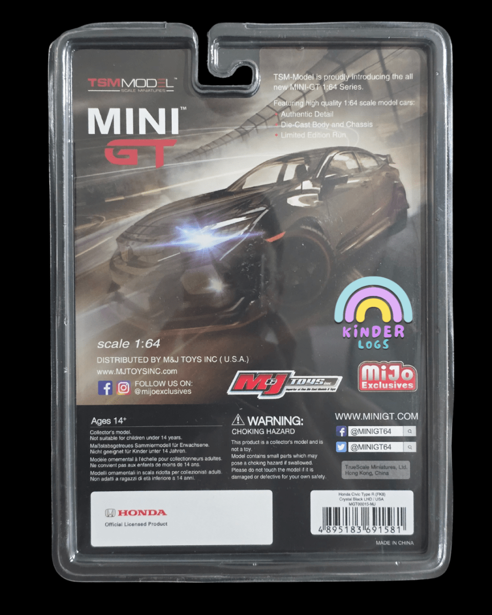 Mini GT Honda Civic Type R - Crystal Black - Mijo Exclusives - Kinder Logs