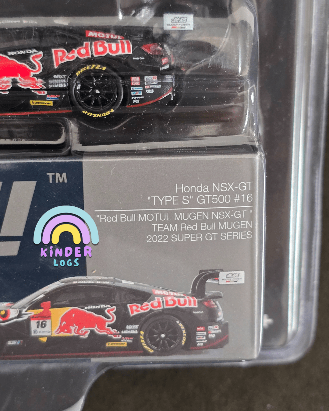 Mini GT Honda NSX - GT "Type S" GT500 16 'Red Bull' 'Motul' 'Mugen' - Kinder Logs