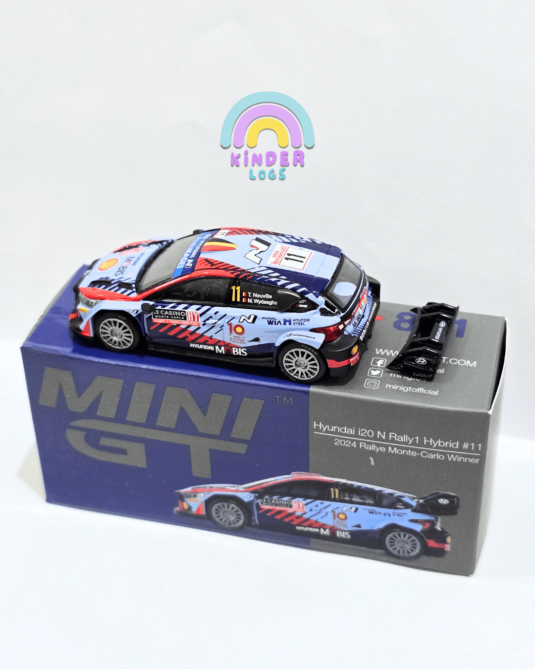 Mini GT Hyundai i20 N Rally1 Hybrid 11 (Broken Spoiler) - Kinder Logs