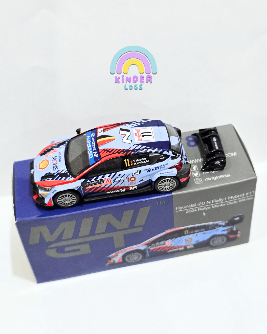 Mini GT Hyundai i20 N Rally1 Hybrid 11 (Broken Spoiler) - Kinder Logs