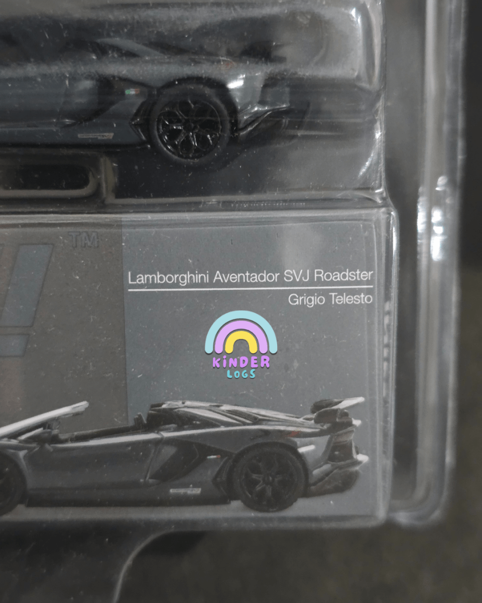 Mini GT Lamborghini Aventador SVJ Roadster - Grigio Telesto - Mijo Exclusives - Kinder Logs