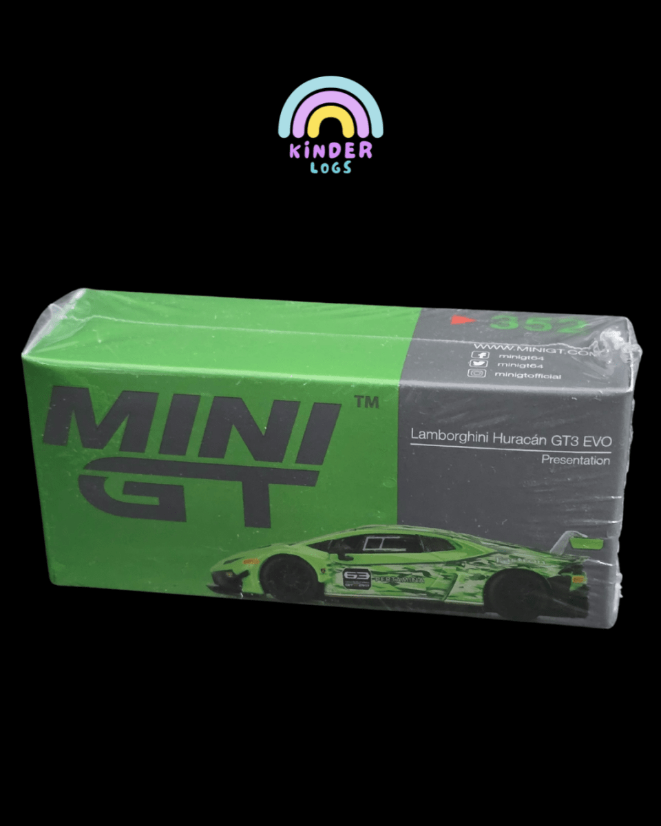 Mini GT Lamborghini Huracan GT3 EVO Presentation - Green (Sealed Box) - Kinder Logs