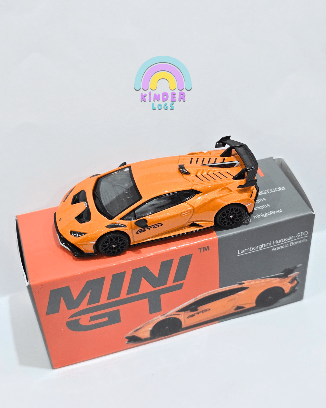 Mini GT Lamborghini Huracan STO - Arancio Borealis (Open Box) - Kinder Logs