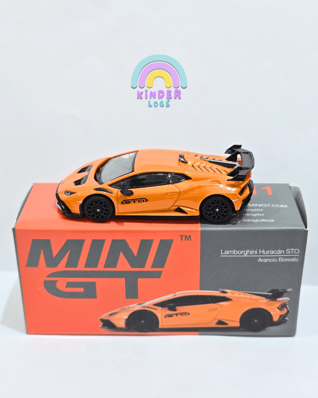 Mini GT Lamborghini Huracan STO - Arancio Borealis (Open Box) - Kinder Logs