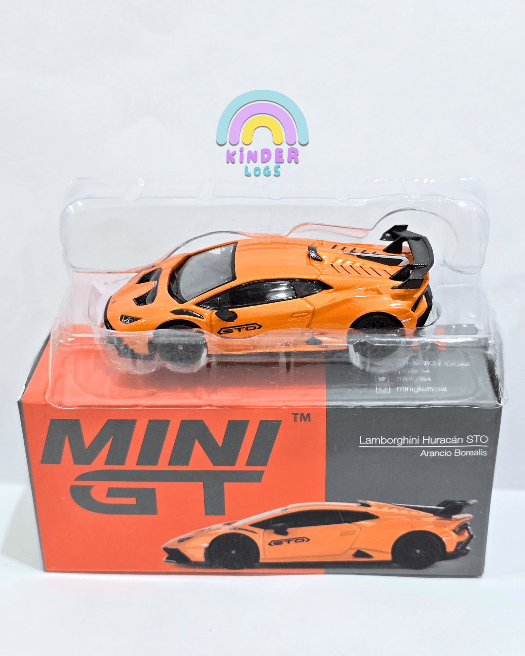 Mini GT Lamborghini Huracan STO - Arancio Borealis (Open Box) - Kinder Logs