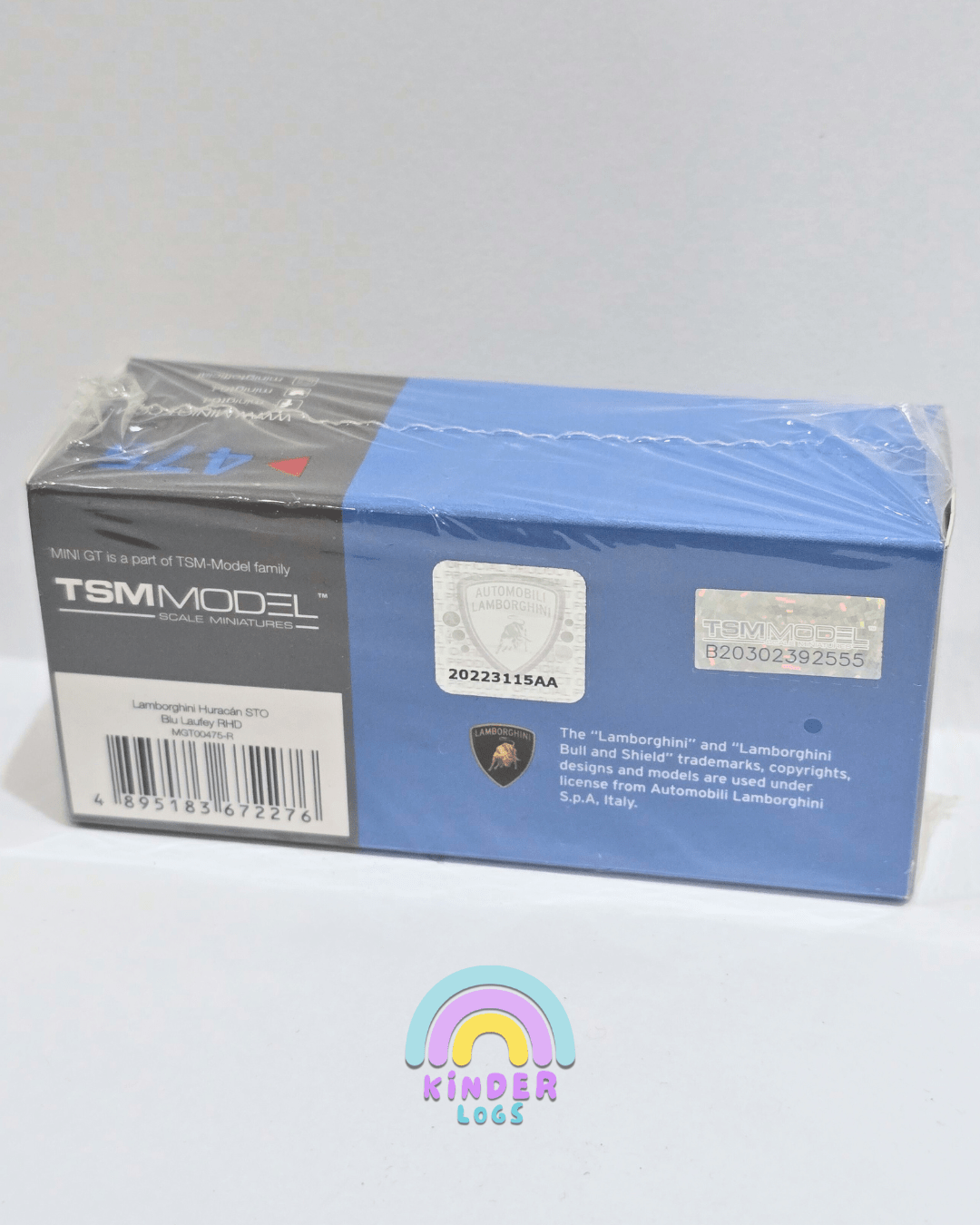 Mini GT Lamborghini Huracan STO - Blu Laufey (Sealed Box) - Kinder Logs