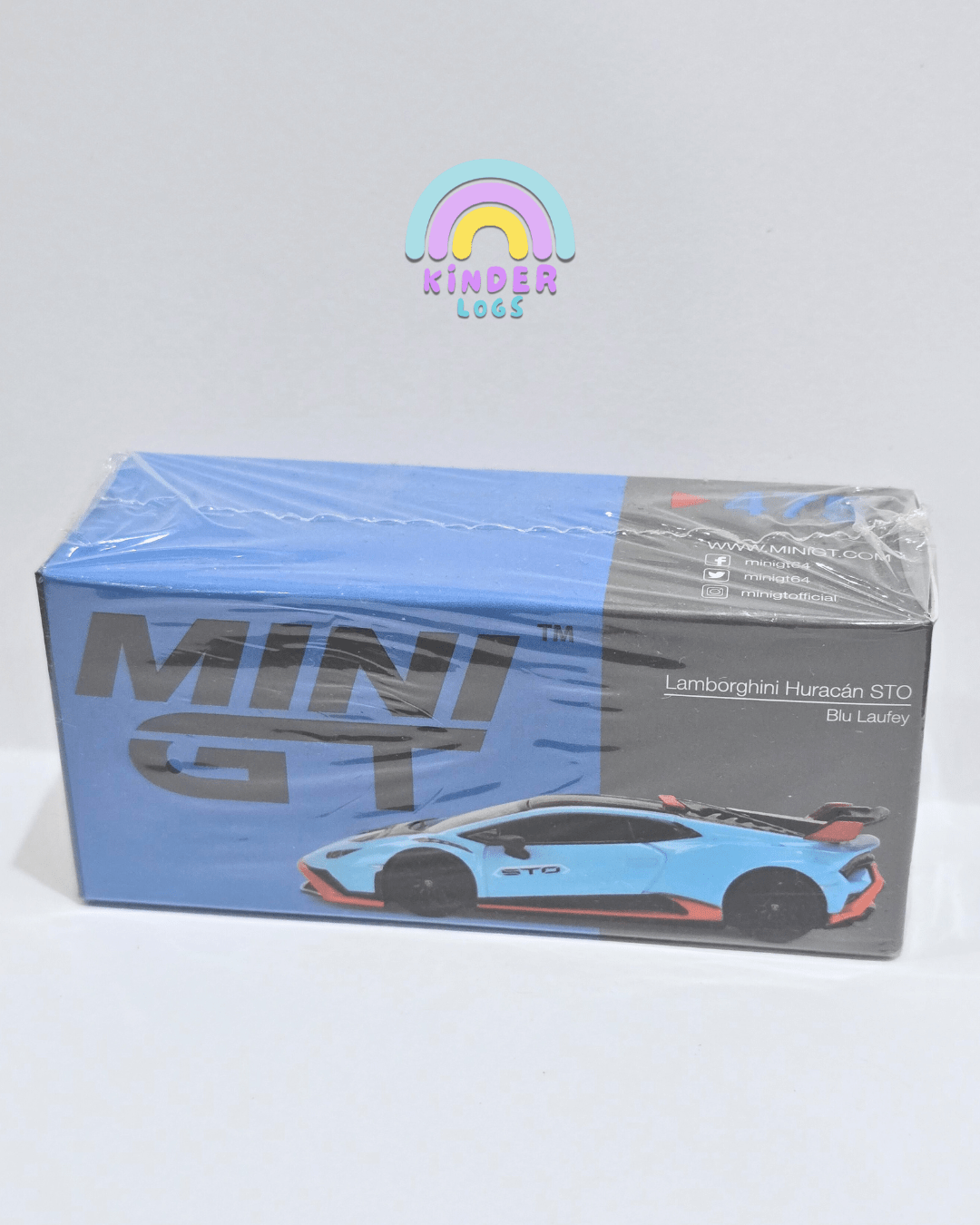 Mini GT Lamborghini Huracan STO - Blu Laufey (Sealed Box) - Kinder Mini GT Lamborghini Huracan STO - Blu Laufey (Sealed Box) - Kinder