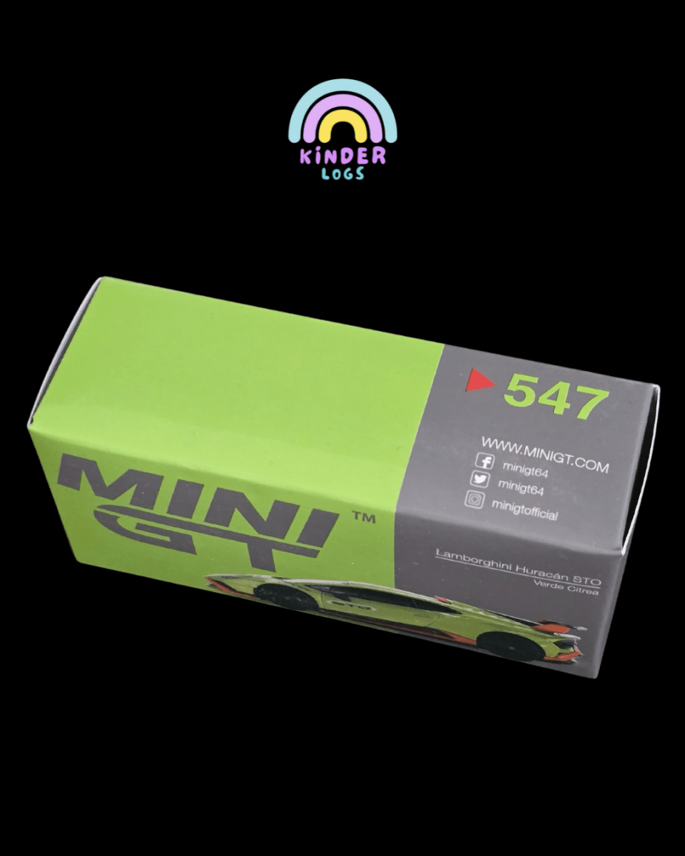 Mini GT Lamborghini Huracan STO - Verde Citrea (Open Box) - Kinder Logs