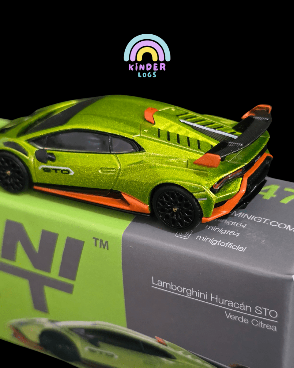 Mini GT Lamborghini Huracan STO - Verde Citrea (Open Box) - Kinder Logs