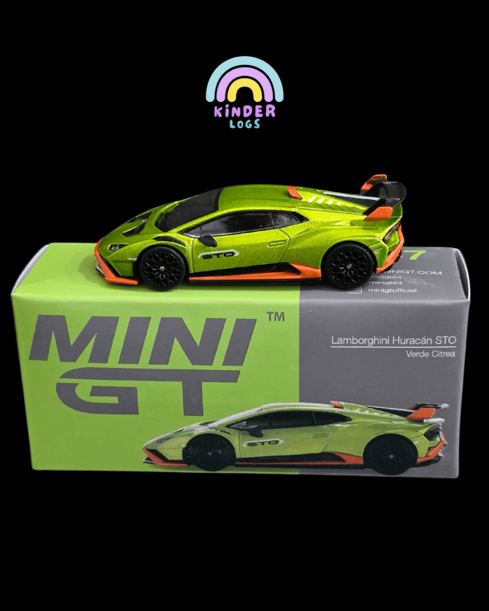 Mini GT Lamborghini Huracan STO - Verde Citrea (Open Box) - Kinder Logs