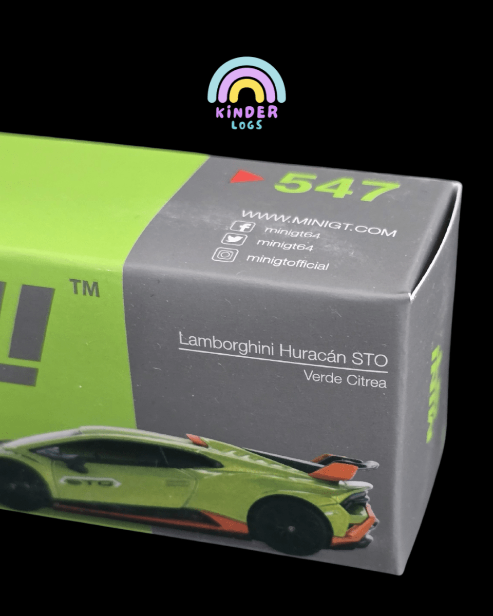 Mini GT Lamborghini Huracan STO - Verde Citrea (Open Box) - Kinder Logs