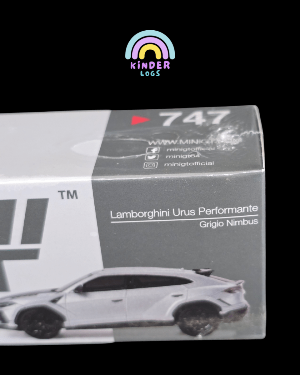 Mini GT Lamborghini Urus Performante Grigio Nimbus (Sealed Box) - Kinder Logs